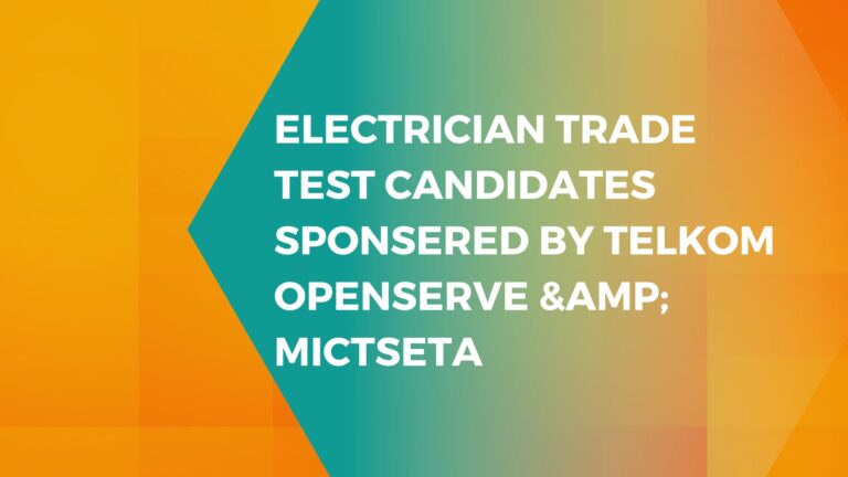 Electrician trade test candidates sponsored by Telkom Openserve and MICT SETA